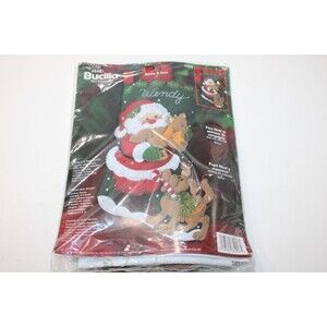 Bucilla ︱Felt Stocking︱NEW︱Santa & Pets ︱18"︱84948︱2003